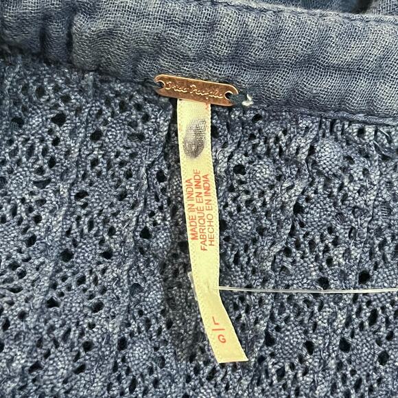 NWT Free People Sachi Mini Dress Lace Tiered Ruffle Balloon Sleeve Billowy Large - Picture 11 of 15